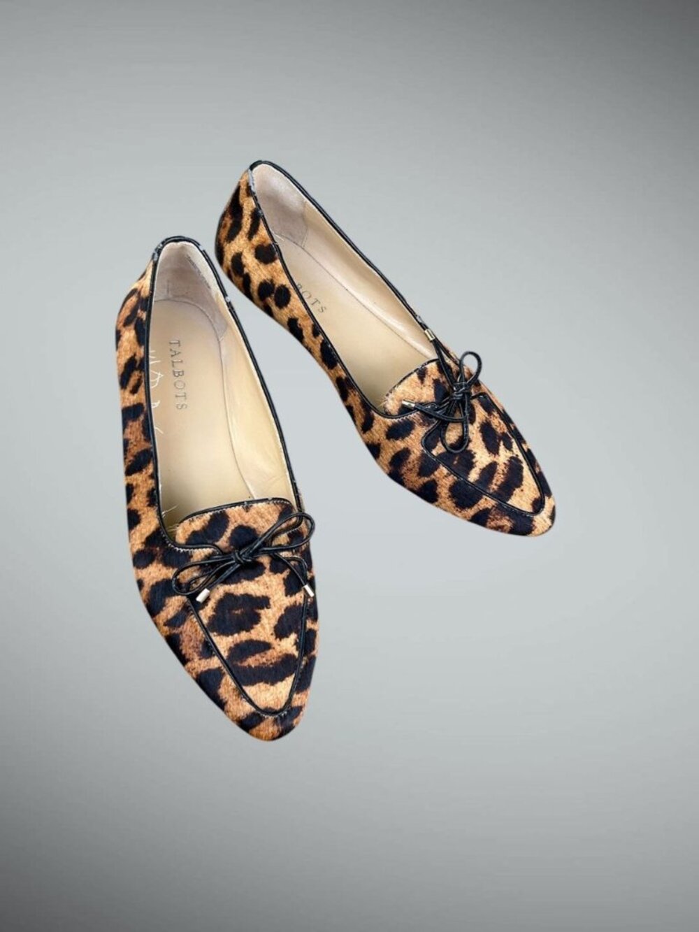 Talbots Francesca Tassel Tie Driving Moccasins - Leopard Calf Hair Size 9.5